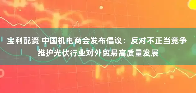 宝利配资 中国机电商会发布倡议：反对不正当竞争 维护光伏行业对外贸易高质量发展